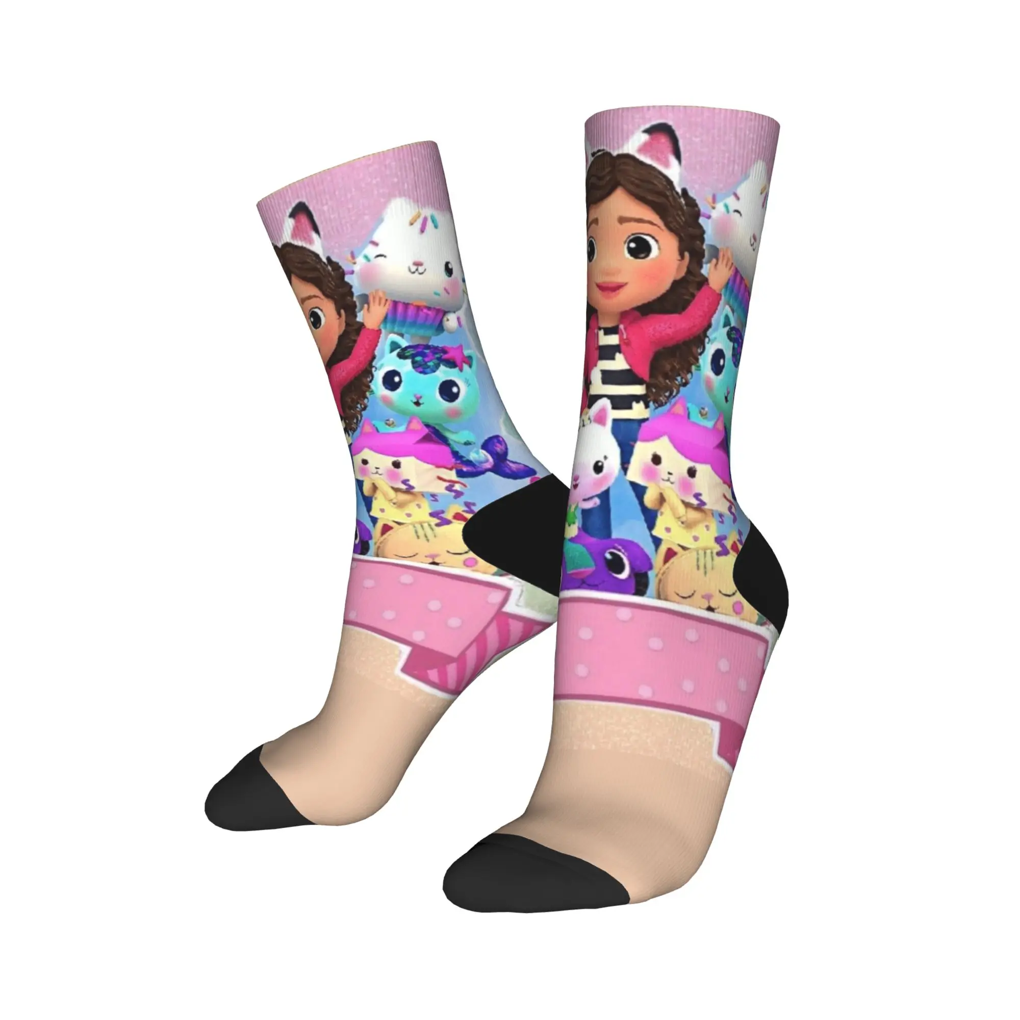 G-Gabby's Dollhouse Calze Calzini eleganti Coppia Calzini medi morbidi Autunno Corsa Sport Grafica Calzini antiscivolo Idea regalo