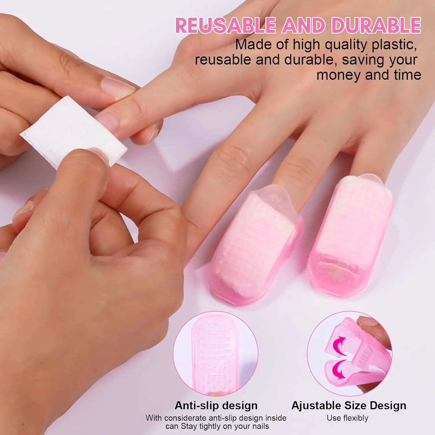 Makartt Nagellack-Gel-Entferner-Werkzeug-Set, 10-teiliges Nagel-Einweichen-Kappen-Clip, UV-Gel-Nagellack und 1 Nagelhautschieber zum Entfernen