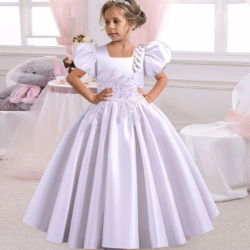 Princesa meninas comunhão aniversário festa dança desempenho lantejoula vestido preto meninas casamento dama de honra festa manga longa vestido