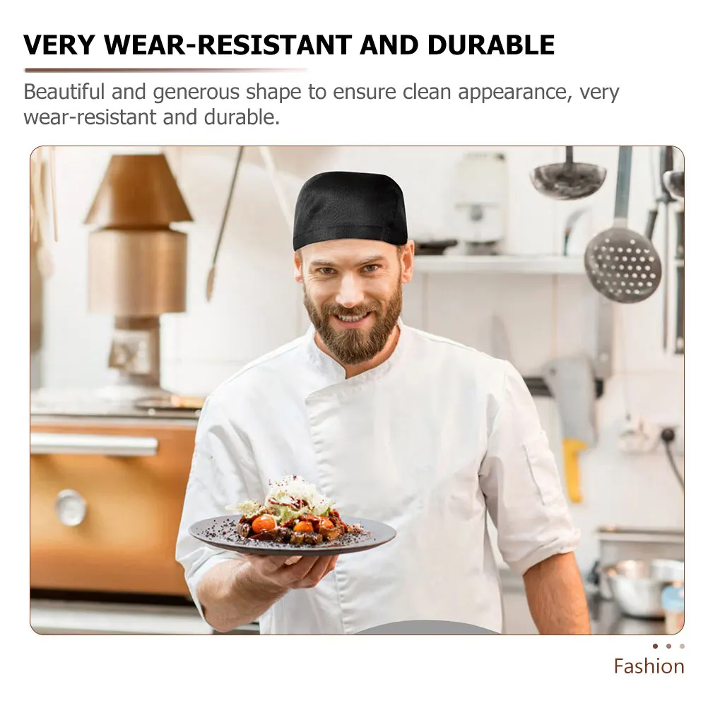 

9pcs Chef Hat Turban Caps Black Kitchen Cooking Hats for Men Women Restaurant Durable Breathable Soft Fabric Wear