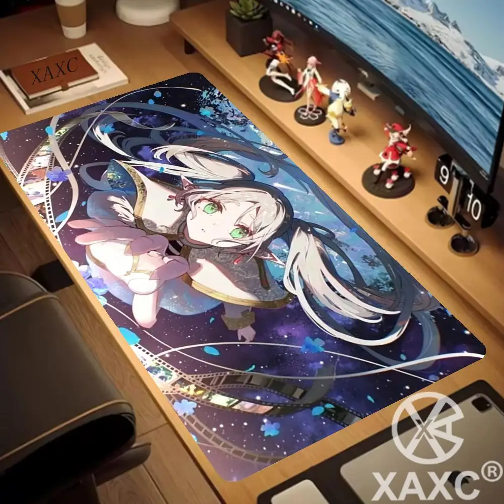 Kawaii Anime Girl Mouse Pad Sousou No Frieren Beyond Journey End Keyboard Rug Laptop Lotus Flower Gaming Mousepad  Desk Mat XAXC