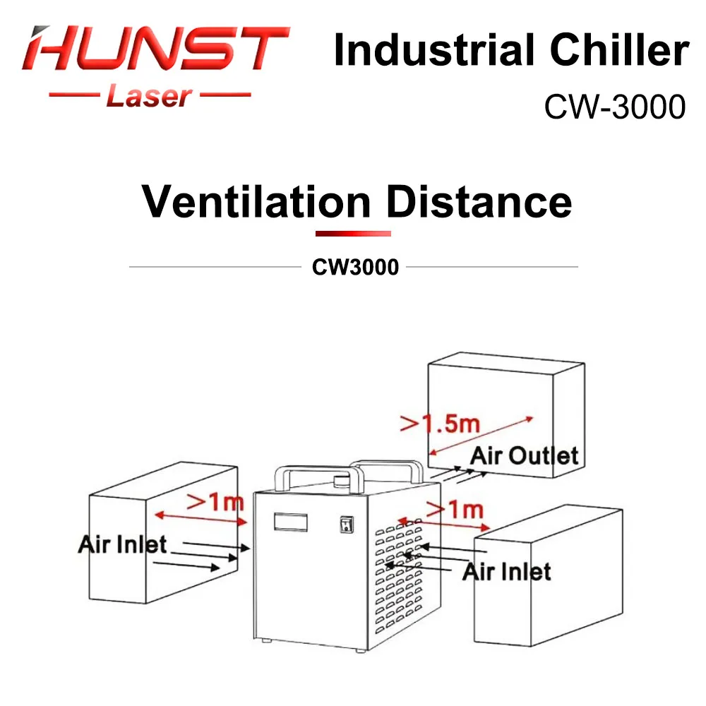 Imagem -06 - Hunst-s & um Refrigerador de Água Industrial Cw3000 para a Máquina de Corte Gravura do Co2 40w 50w 60w 80w Tubo do Laser Dg110v Tg220v