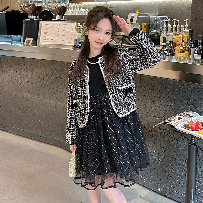 Baby Girl Clothes Suit Children Spring Women 2024 Girls New Style Dress Set Big Children Spring and Autumn Fashion Skirts