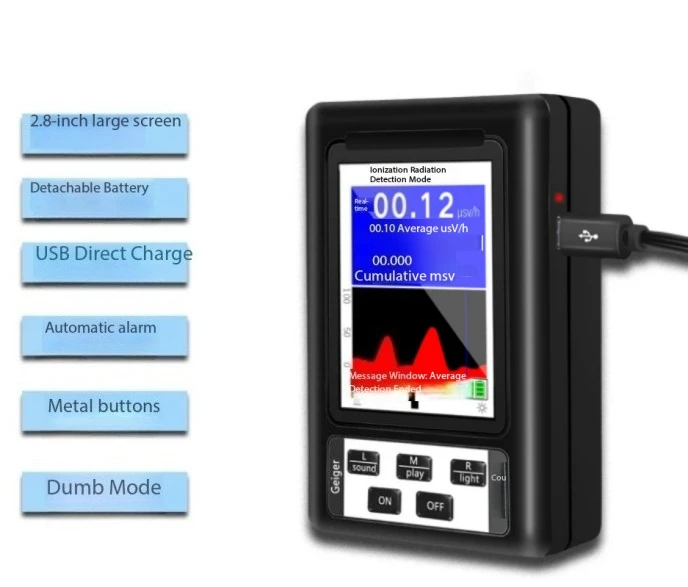 With Color Screen for Beta Gamma X-ray Personal Detection Tool XR-1 BR-9B Nuclear Radiation Dosimeter Geiger Counter