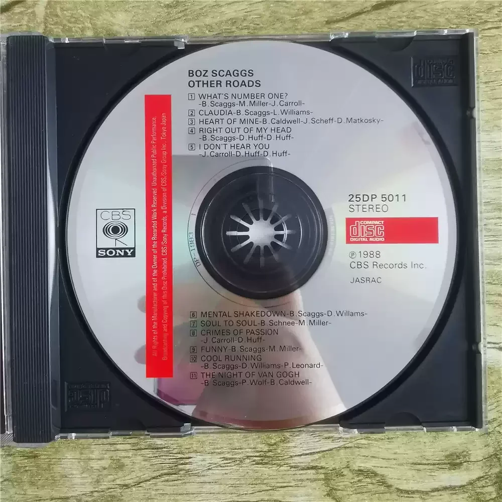 Boz Scaggs Other Roads CD 1988 Japanese Version CBS/Sony Soft Rock Blues Original Sealed Classic Collector's Gift image 4