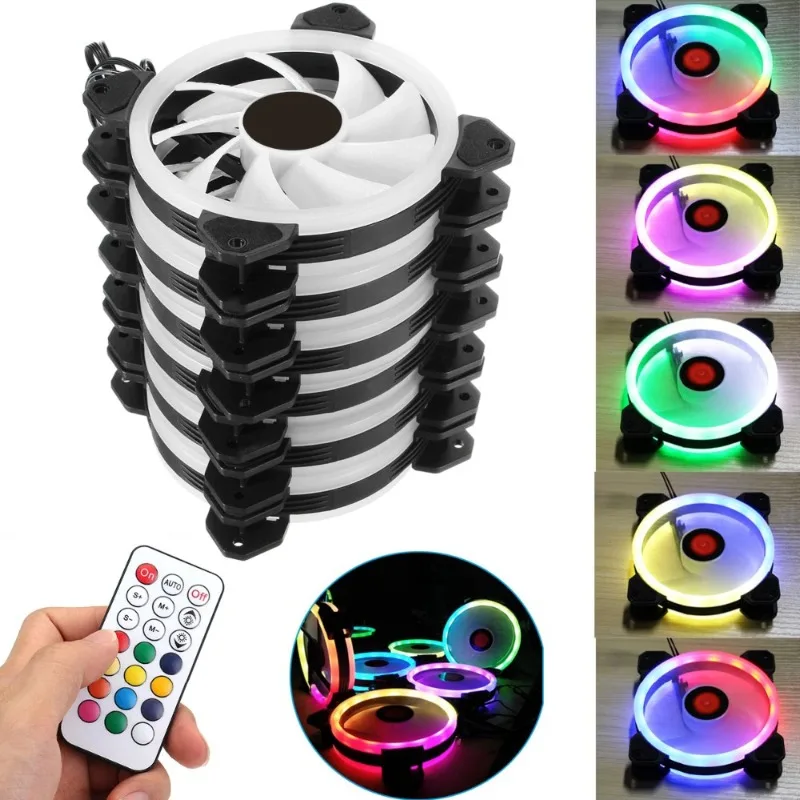 120mm RGB Quiet Adjustable PC Cooling Fan IR Remote High Airflow CPU Cooler Multi Pack Options for Gaming Desktop Chassis view 6