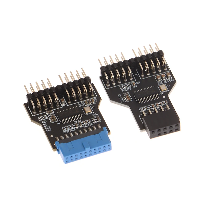 USB 2.0 9Pin Splitter Motherboard 9Pin Header Splitter 1 To 2 Extension Adapter 9-Pin USB HUB USB2.0 Connectors For RGB Lamp Fan