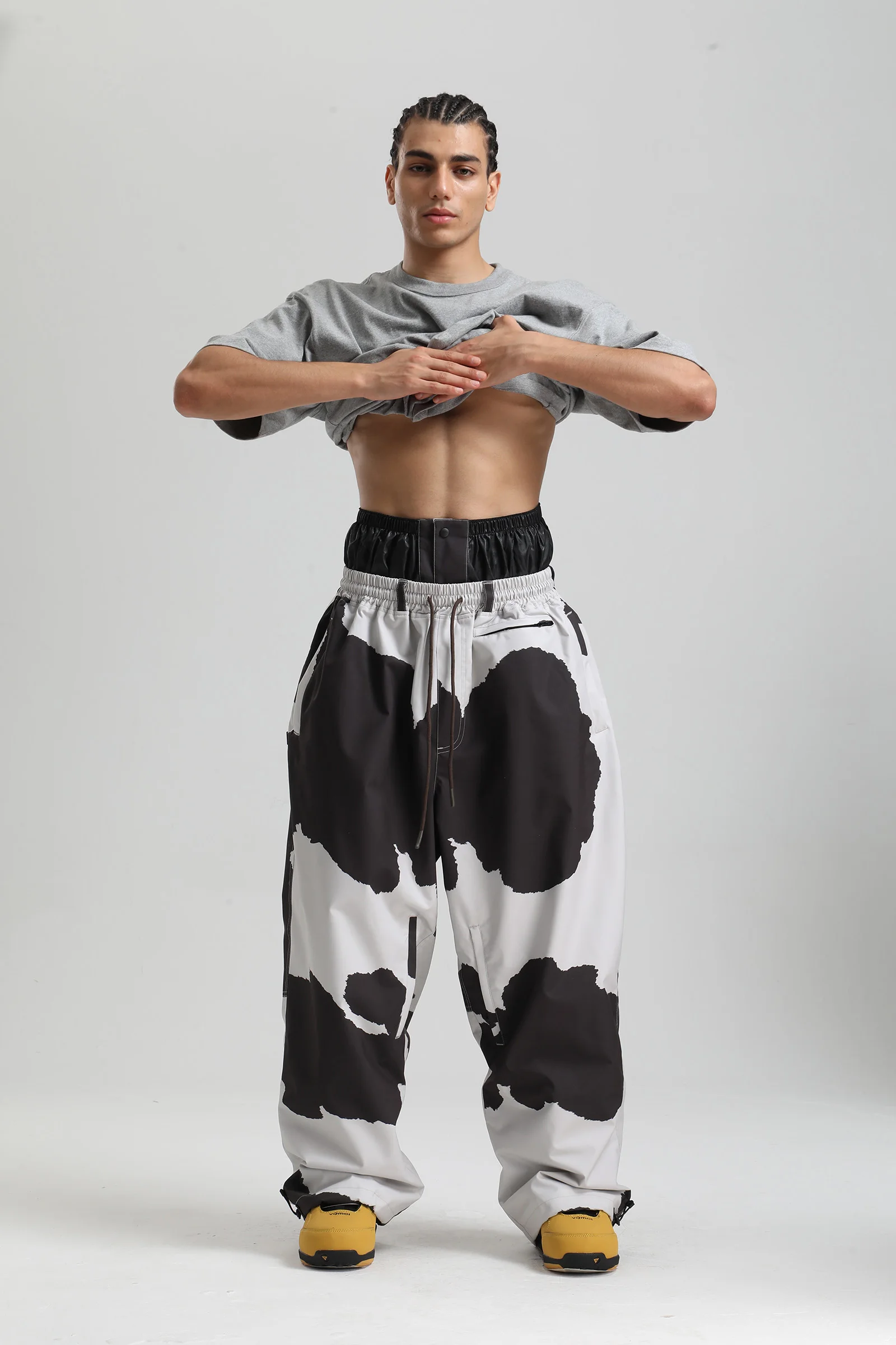 

Gsou Snow 2025 Unisex Loose Fit Cargo Ski Pants - Waterproof Windproof Snowboard Trousers for Men & Women Winter Snow Gear