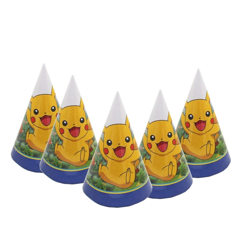 Pokemon Party Caps Pikachu Chapéus De Papel Figura Dos Desenhos Animados Cosplay Chapéu Fontes Do Partido Feliz Aniversário Brinquedos Presente De