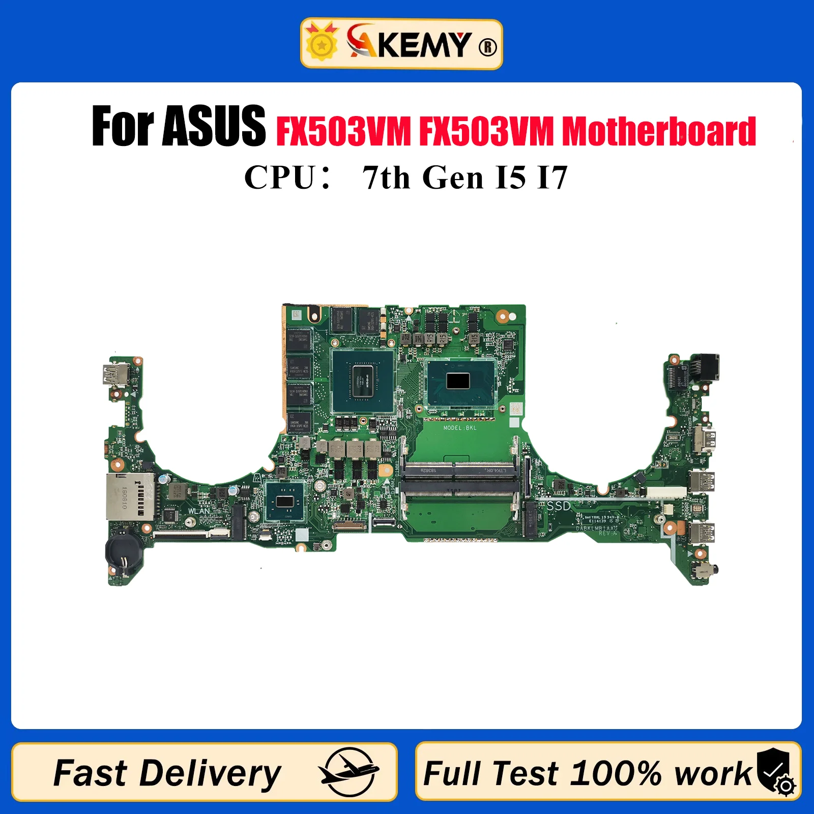 

Материнская плата для ноутбука FX503VM для ASUS TUF Gaming FX503V FX503VM, материнская плата для ноутбука с процессором I5 I7, 100% тестирование, ОК, быстрая доставка stk