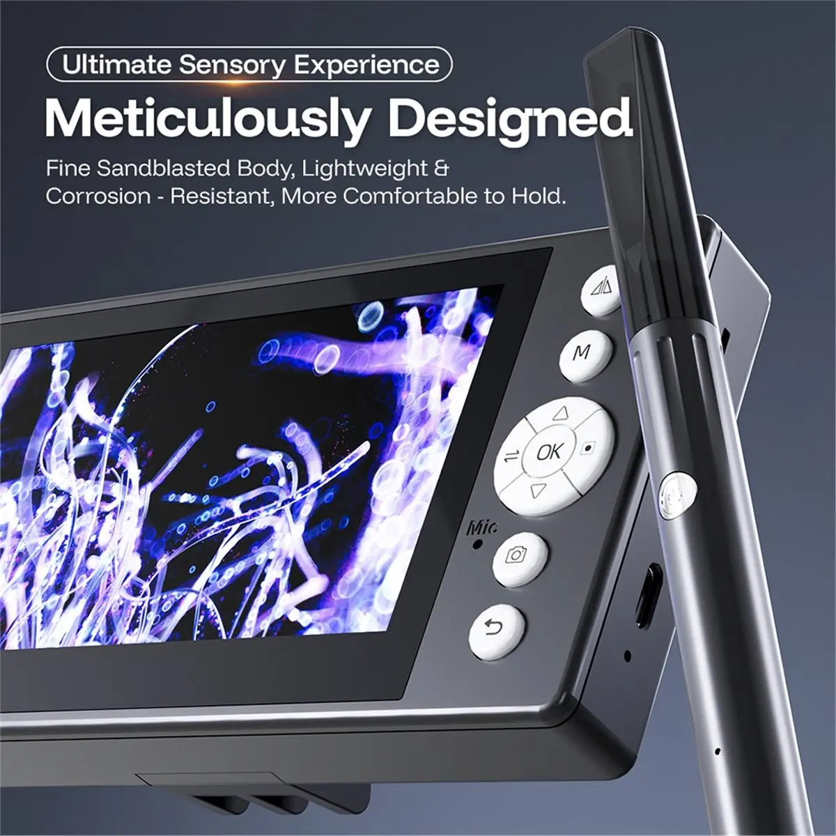 

N94R: Устройство для чистки ушей с HD-визуализацией, беспроводное подключение, с экраном, 5-в-1, белое