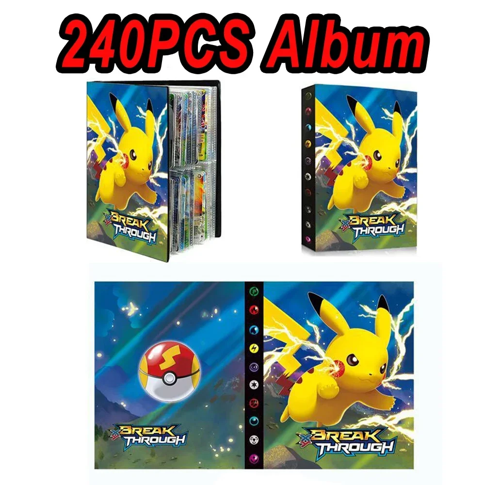 240Pcs Album Pokemon Cards Album Book Cartoon Anime Charizard Game Card VMAX GX EX Holder Collection Folder Kid Cool Toy Gift