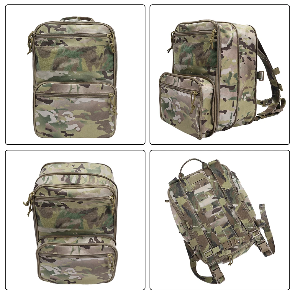 Taktischer Flatpack MOLLE Rucksack Erweiterbare Tasche DIY Klettverschluss Rucksack Integrieren mit Jagdweste Plattenträger Micro Chest Rig – Detail 6
