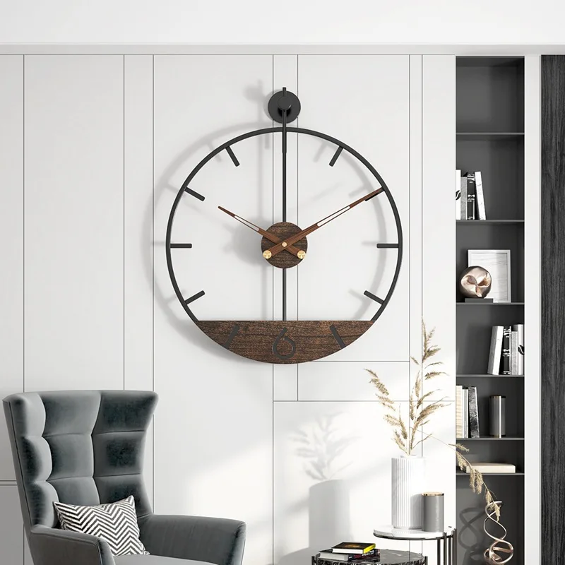 

Iron wall clock, living room decoration, simple and retro clock