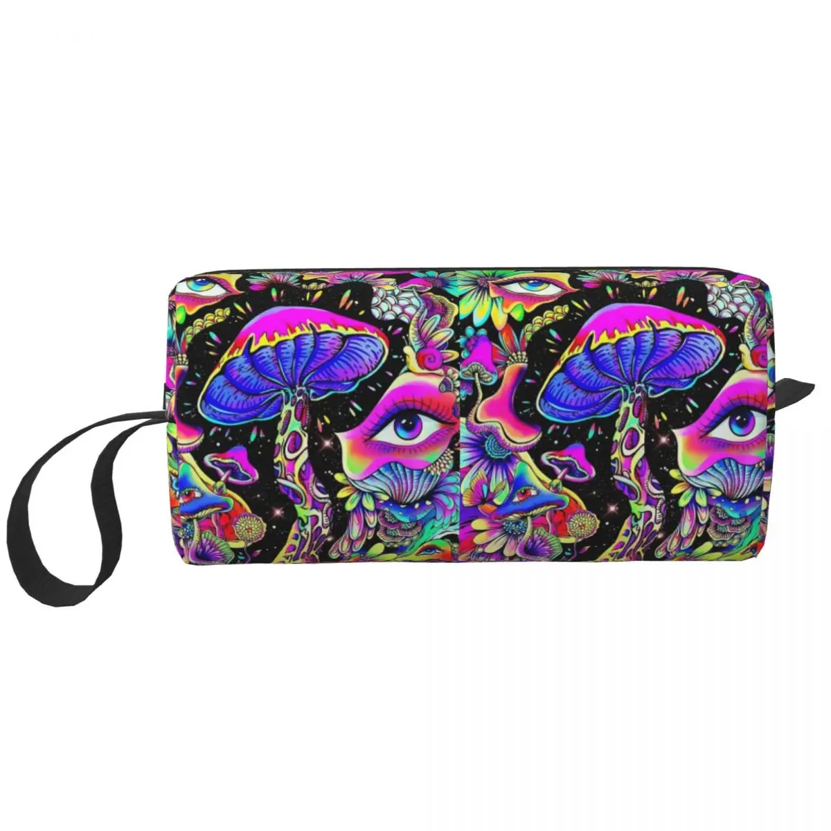 Psychedelic Magic Glowing Mushrooms 4 Pencil Case for Students Pen Box Pencil Bag Stationery Supplies Women Cosmetic Bag