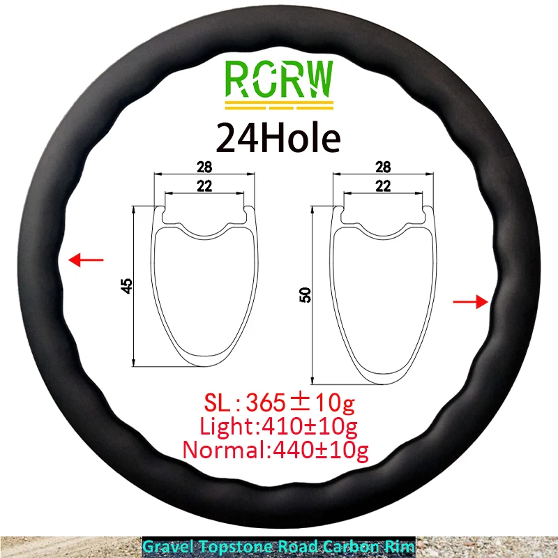 700C Waved Wavy Carbon Rim 28mm Wide 24Hole 45-50mm 55-60mm Deep Disc or Basalt High TG V Rim Brake UD Marble SL Light Wheel