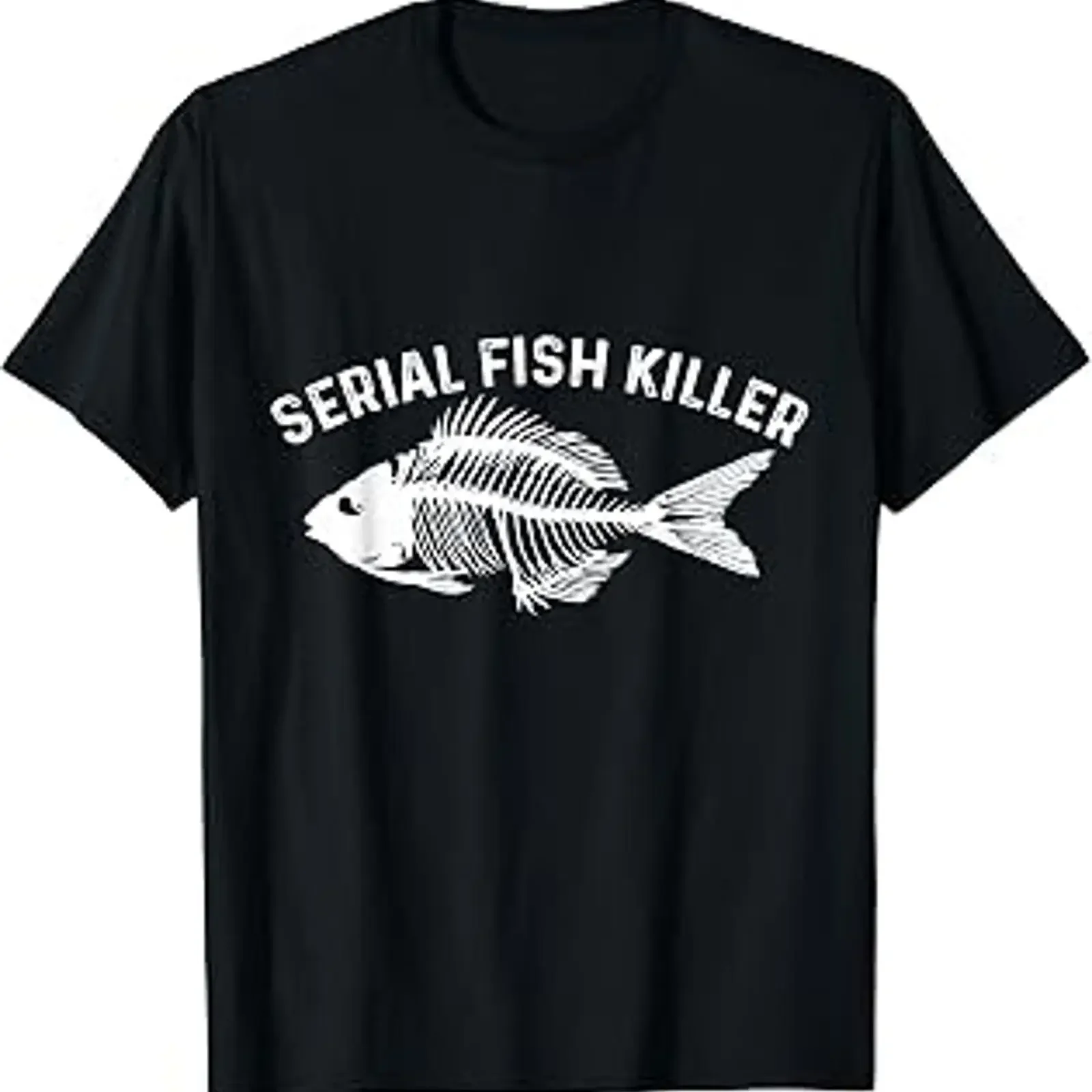 Serial Fish Killer Ice Fisher Fishing Rod Carp T Shirt vintage Washed Unisex Slightly Breathable homme Stylish Soft Versatile
