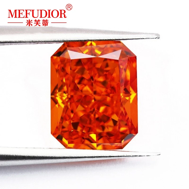 

Vivid Orange Color Octagon Shape High Carbon Diamond 3EX Cut 6*8mm-10*12mm Simulation Diamond Loose Stone