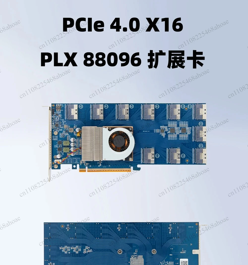 PLX88096 PCIe 4.0 X16 Expansion Riser Card With SFF-8654 Port No Mainboard Bifurcation Needed Switch Adapter