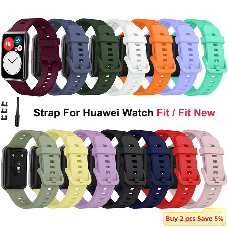 Silicone Watchband For Huawei Watch Fit Strap Smartwatch Wristband Replacement bracelet  For Huawei Watch FIT New Accessories