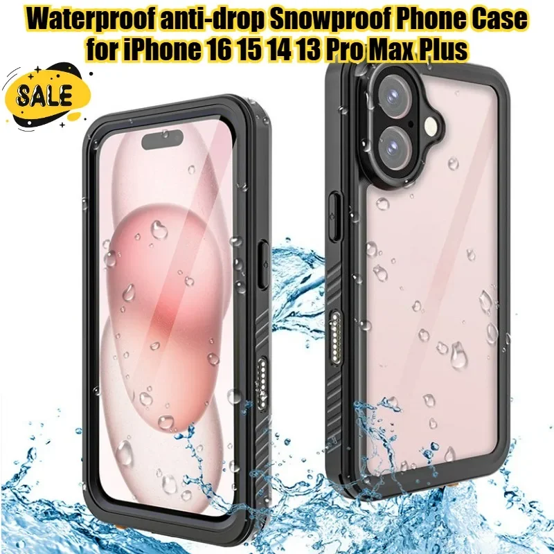 

Защитный чехол Defender, водонепроницаемый чехол для телефона для IPhone 13, 14, 15, 16, Pro Max Plus, военный класс, защита от падения, снега