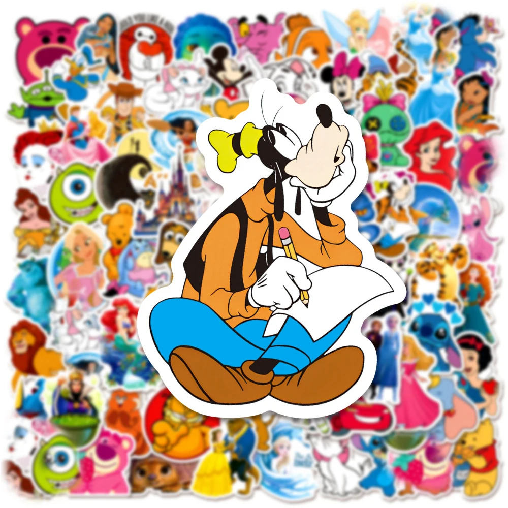10/30/50/100pcs Cute Mix Cartoon Stickers Disney Micky Princess Anime Decals Graffiti Laptop Skateboard Phone Kids Sticker Toys