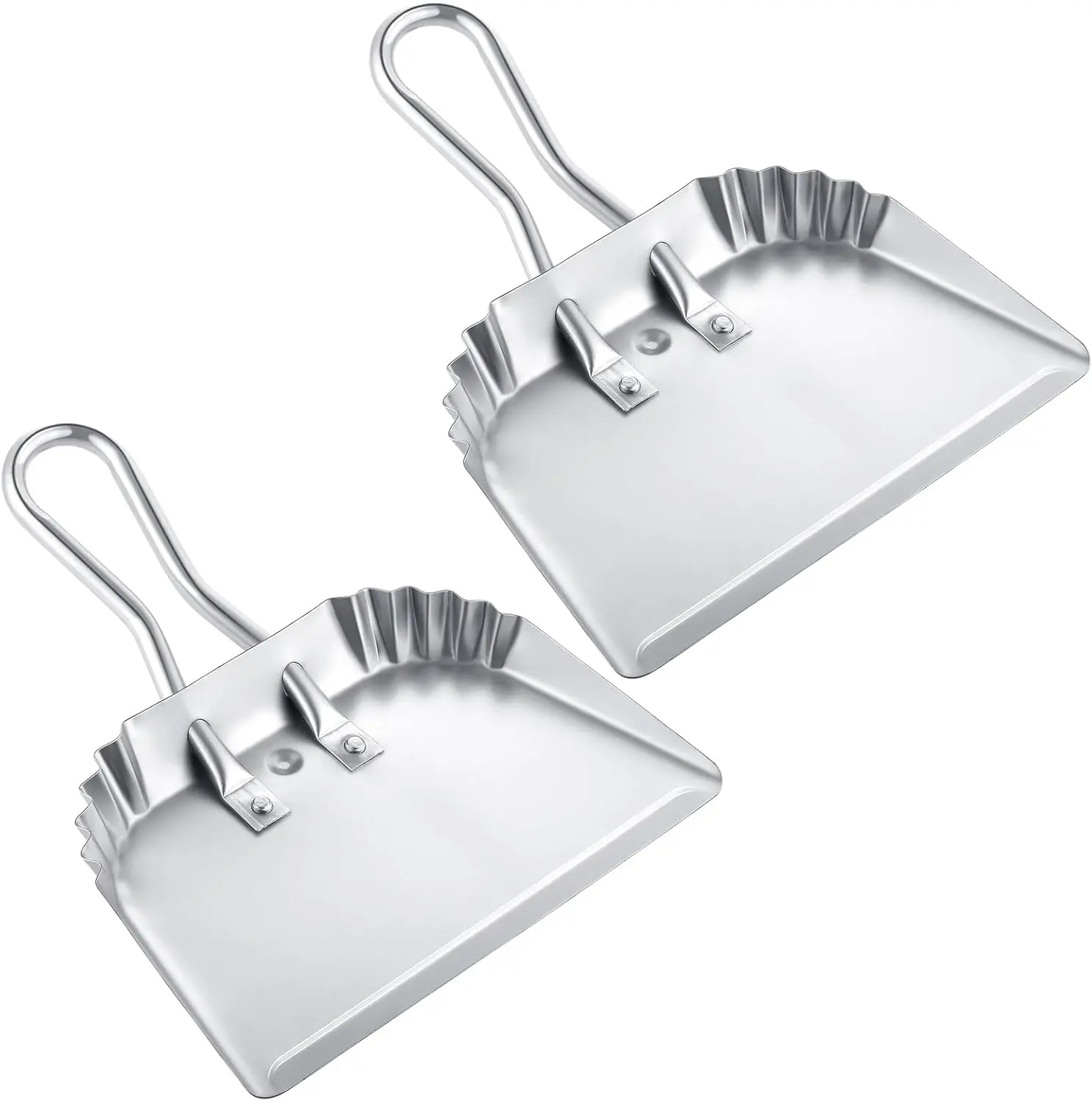 

4 Pack 12 inch Heavy Duty Metal Dustpan Large Wide Dust Pans for Household Handheld Wide Scooper and