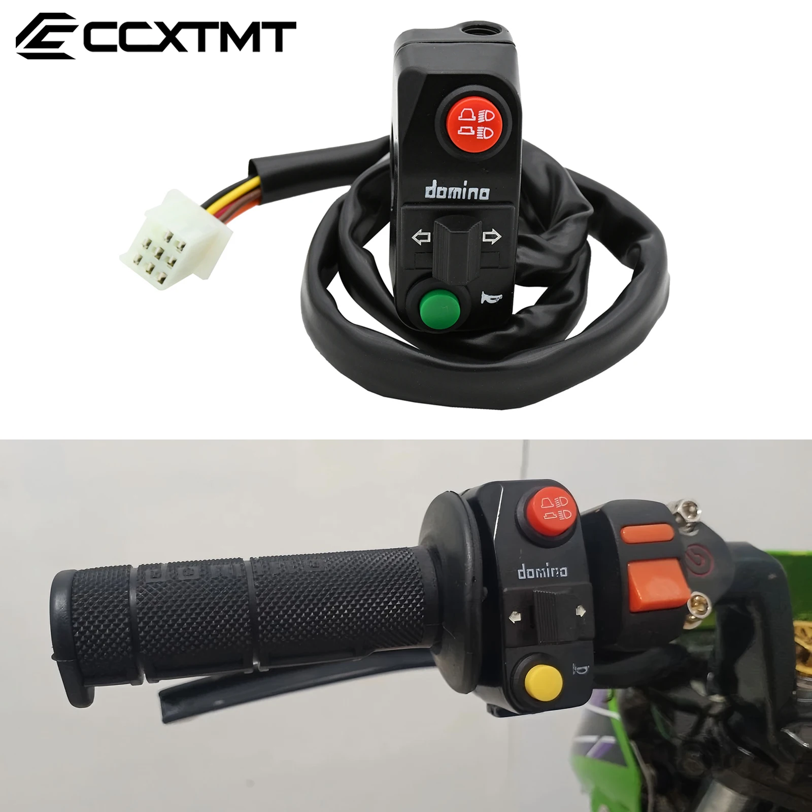 Interruptor de Botón de Luces de Proximidad y Larga Distancia para Motocicletas, Scooters y ATV, Interruptor de Señales de Giro y Bocina para Honda, Yamaha, KTM, Kawasaki, Suzuki