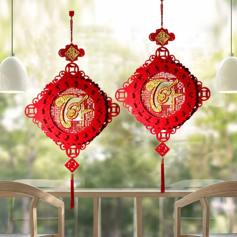 Chinesisches Neujahr, Quasten, Ornamente, beste Wünsche, viel Glück, rot, Glück, vietnamesisches Glücksornament, Frühlingsfest-Dekorationen