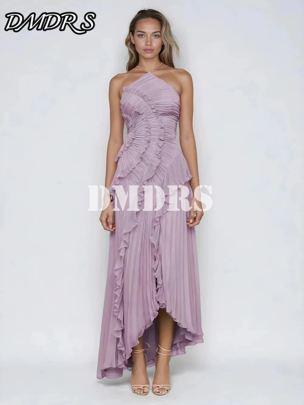 

Elegant Halter Evening Dress 2025 Charming Chiffon Party Gown Classic A-line Floor-Length Party Dresses فساتين سهرة