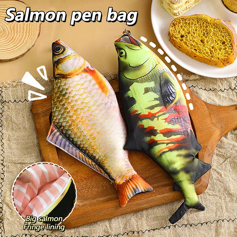 Pencil Bag Fish Pizza Hot Dog Shape Pen Bag Make-up Pouch Pen Pencil Case With Zipper Back To School Pencil Pouch Pen Bag