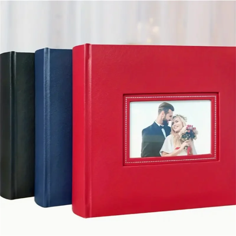 Leather 6-inch Family Photo Album 200 PP Pockets 4x6 4R Exquisite Wedding Commemorative Photo Albums Scrapbook Storage Book