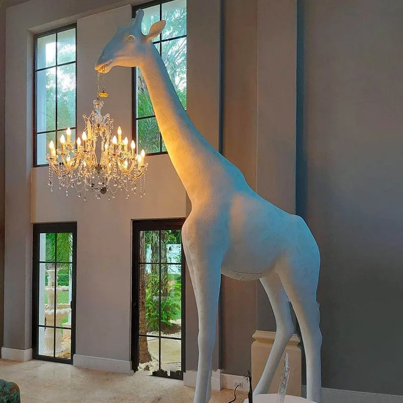 Solar Outdoor Indoor Giraffe Statues Standing Lamp Large Tall Ornament led Giraffe Floor Lamp Garden Living Room Sculpture Lamp