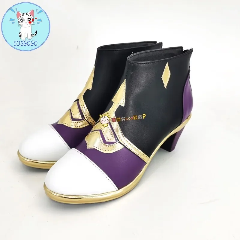 Zapatos de Cosplay Yelan, juego Genshin Impact Ye lan, zapatos de Cosplay de tacón alto, botas cortas elegantes hechas a medida para mujeres y niñas, fiesta de Halloween