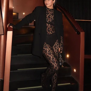 TRAFZA Set kadın pantolon Hollow-Out Dantel tulumlar, ince pantolon flare tayt ile uzun, çok yönlü, eğilim, moda, 2 parça Set onesies'in en iyi 10 satışı-no. 5