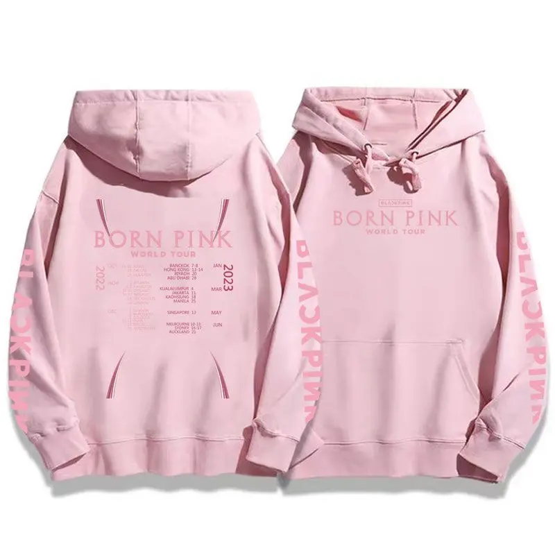 2023 BORN PINK Album KPop Clothes Korean Casual Pullover Hoodie Y2k Top Spring New Sweatshirt Hoodie Streetwear Women Ropa Mujer