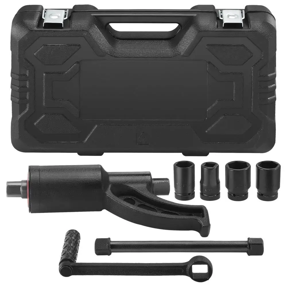 

Heavy Duty Torque Multiplier Wrench Set 1 Inch Drive Lug Nut Remover 1 to 58 Ratio 4800 Nm with 4 Sockets and Storage Case for