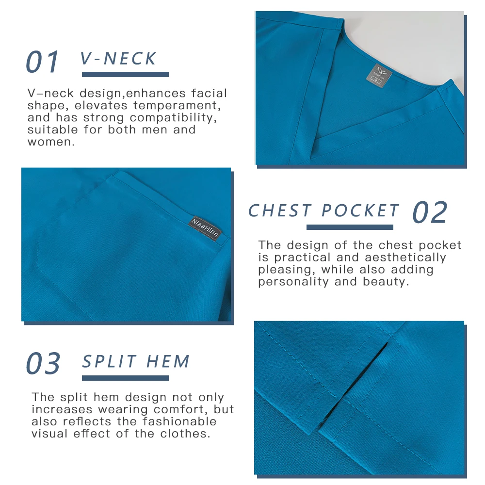 Uniforme da infermiera Donna Uomo Medico ospedaliero Abiti da lavoro Infermieristica medica Top Pantaloni da jogging Uniformi da officina per animali domestici Abbigliamento da lavoro SPA di bellezza