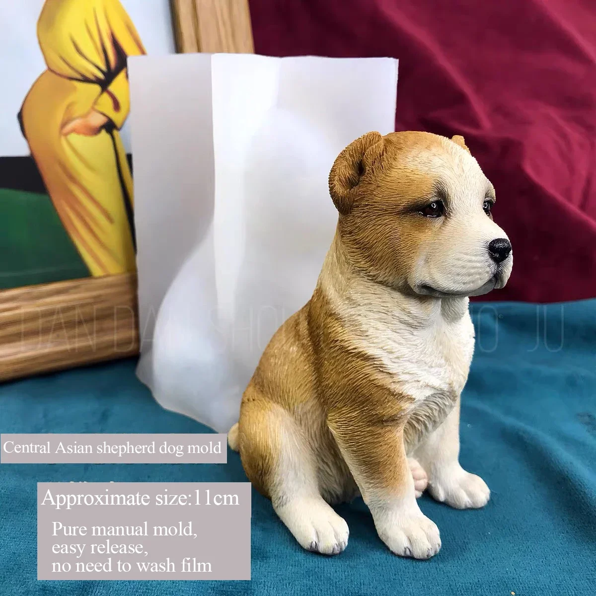Aromatherapy Plaster DIY Mold, Cute Manual Silicone Abrasive Mold, African Shepherd Dog, Drop Glue, Aromatherapy Plaster