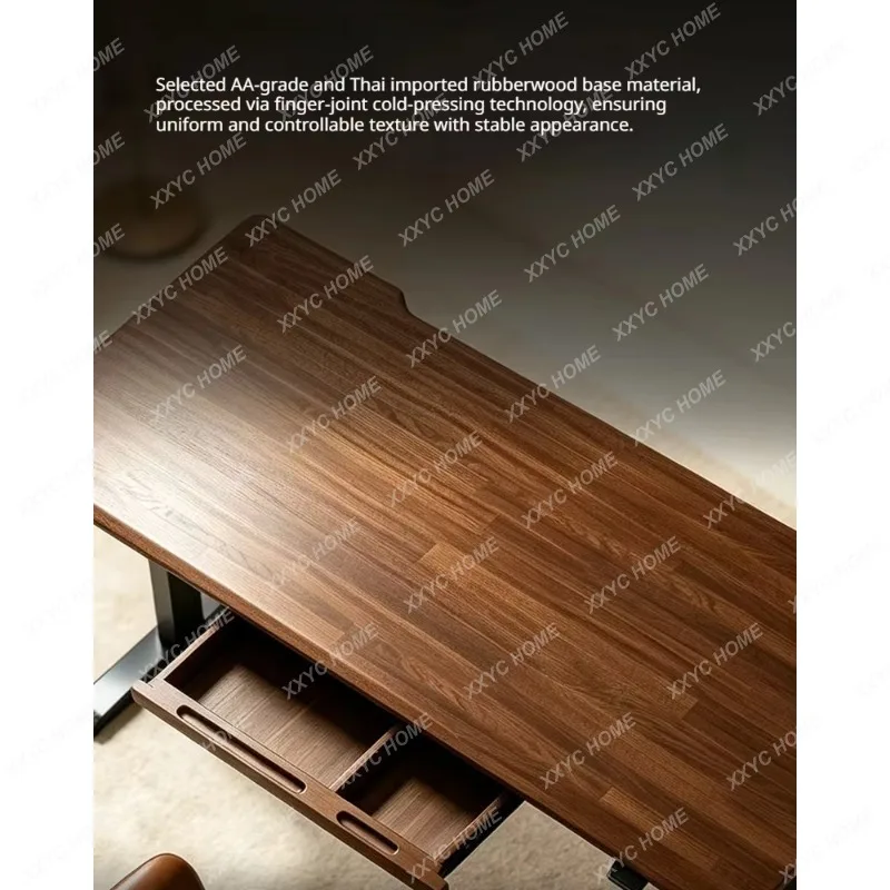 XXJapanese Solid Wood Electric Height Adjustable Desk  High-end Smart Office Computer Desk Bedroom Home Furniture