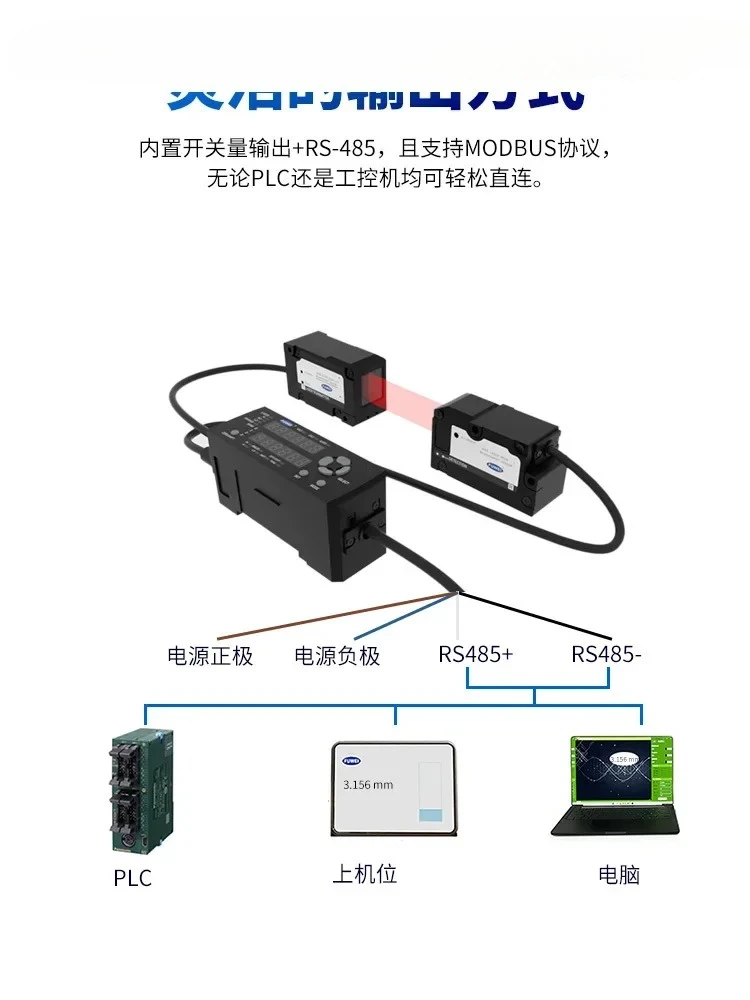 

High-precision laser CCD wire diameter measurement sensor deviation correction width spacing diameter measurement FLM-50-RS485