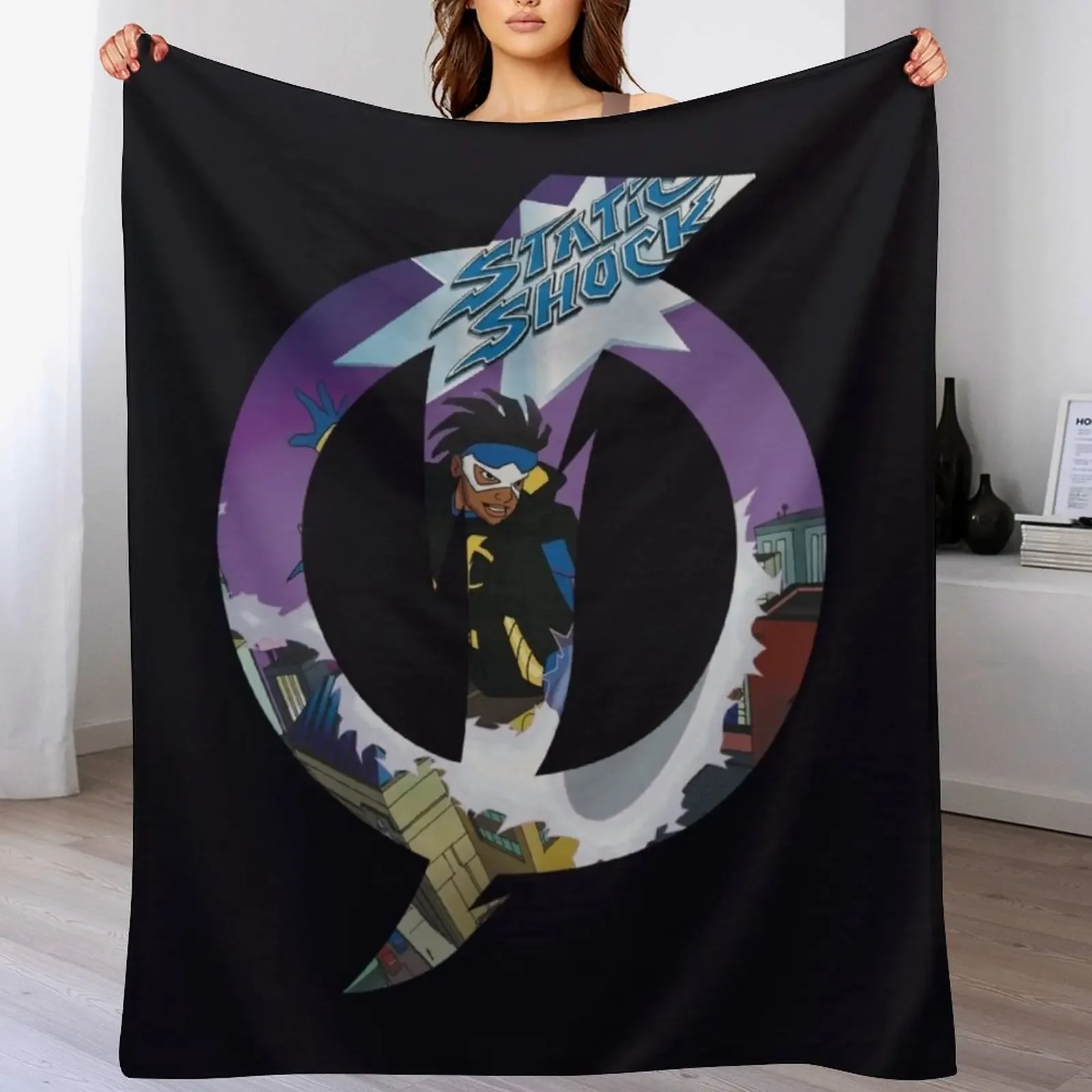 

Static Shock Throw Blanket Summer Loose wednesday Softest Blankets