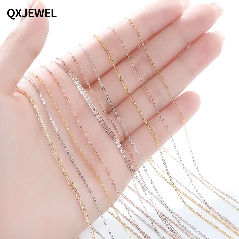 

QXJEWEL Necklace 18K Real Gold O Chains Link Choker for Women Gift