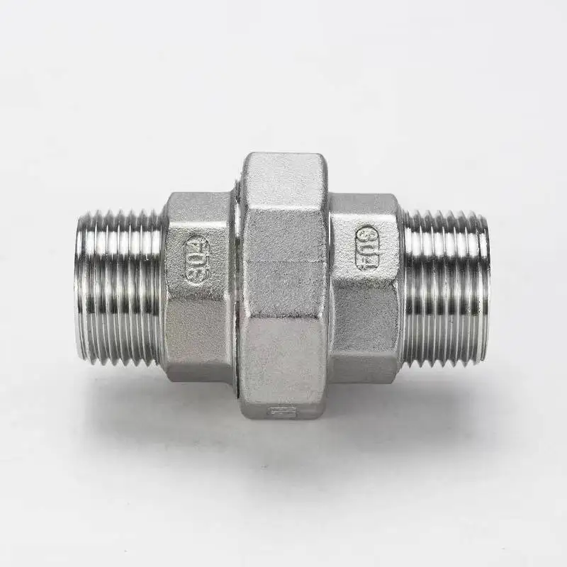 Unión de rosca externa de acero inoxidable 304/316L Unión plana Unión de rosca externa doble rosca externa