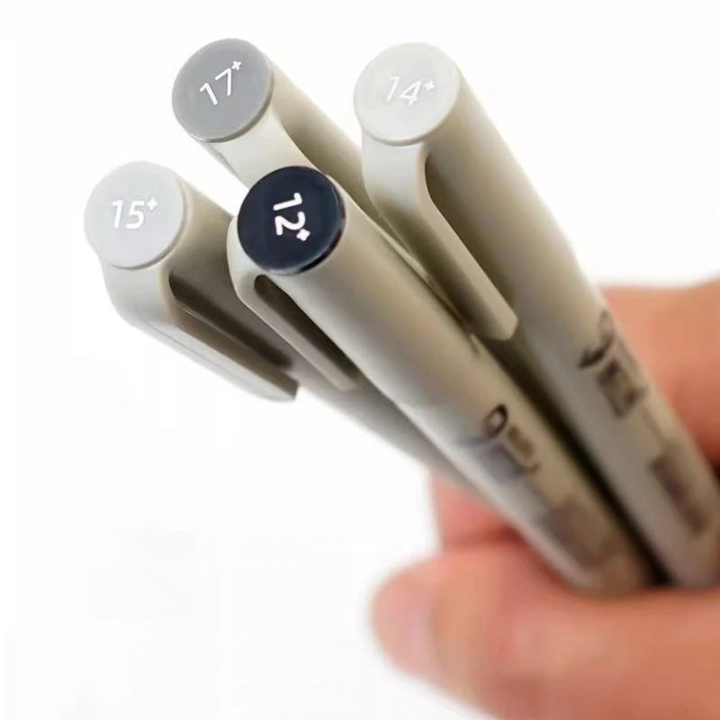 أقلام رسم BOLUTU رمادي داكن رمادي فاتح رمادي دافئ أقلام مخططة مقاومة للماء أقلام رسم فنية لون أسود رمادي