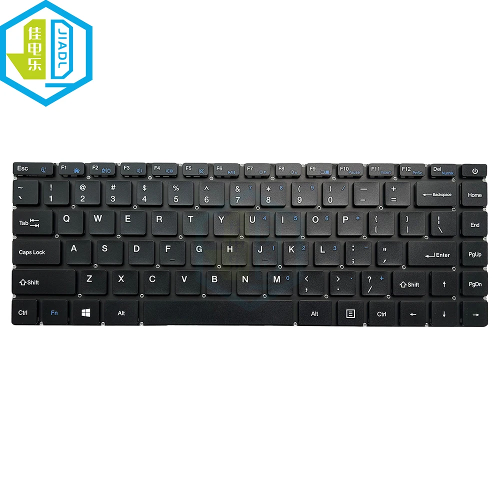 US English Keyboard For Notebook PRIDE-K4662 XS318-1 ZZ-638 XK 3182021 Black keycaps Without Backlit