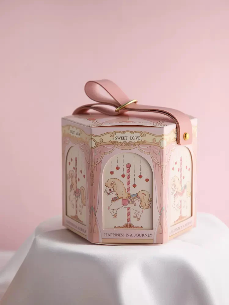 Pudełko na prezent, konie karuzela, opakowanie na cukierki na Baby Shower, wesele, urodziny, wesoła cyrkowa dekoracja na imprezę