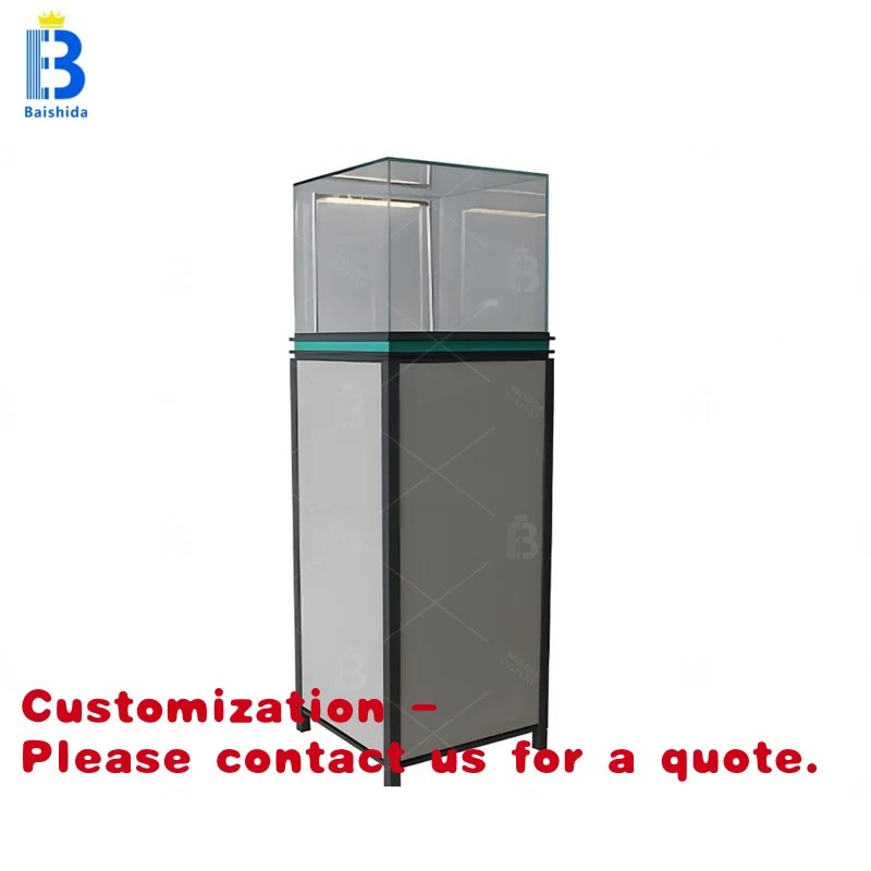 

custom.Luxury Aluminum Glass Display Cabinet Mobile Phone Jewellery Watch Display Showcase Cabinet Counter with Led Li