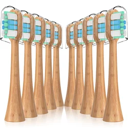 10 Pack Bamboo Toothbrush Heads Compatible with Philips Sonicare Snap-on Electric Toothbrush, Eco-Friendly Toothbrush Refills