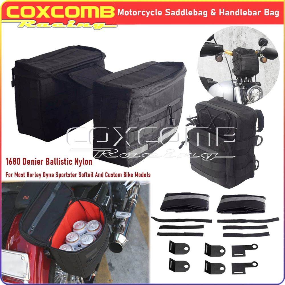 

Motorcycle Travel Bag Multi-functional Saddlebag Toolbag Ballistic Nylon Handlebar Bags For Harley Sportster XL Softail Dyna